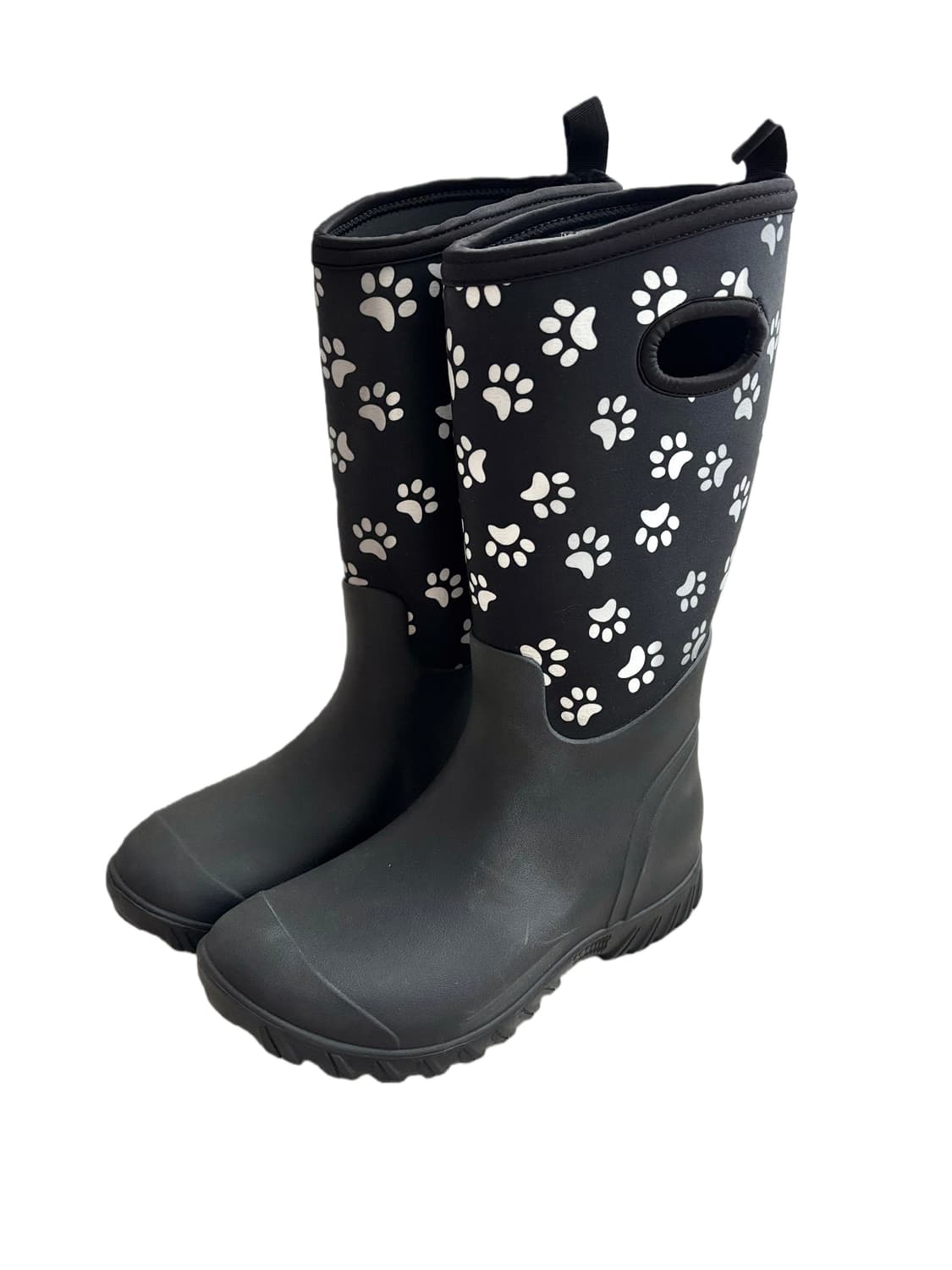 240 유니크 레인부츠 가을 겨울 강아지발바닥 블랙 패턴 노브랜드 상품이미지1