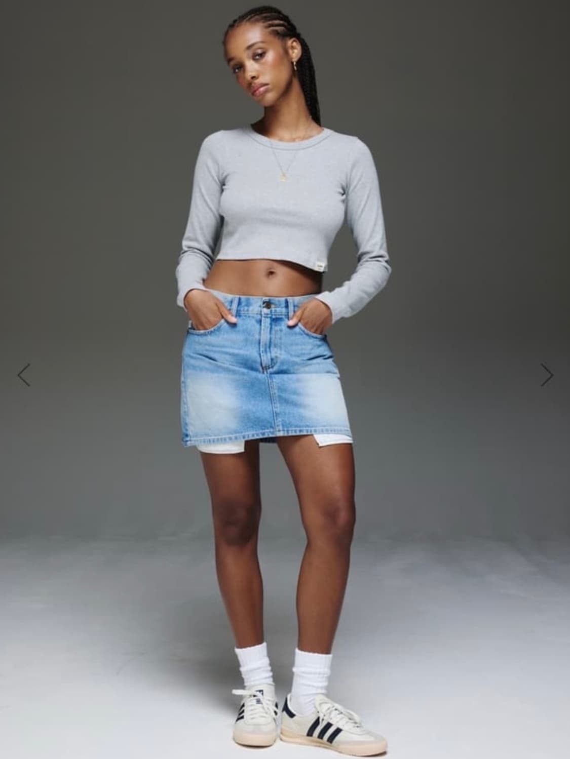 새상품)글로니 데님 스커트 THE KAI SKIRT LIGHT BLUE 상품이미지2