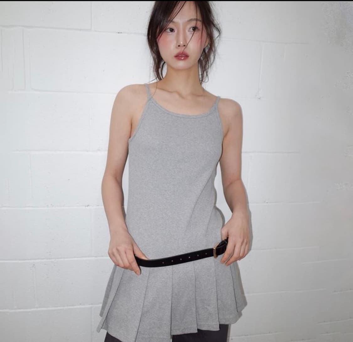 온스카 PLEATS MINI ONE-PIECE (GREY) 상품이미지1