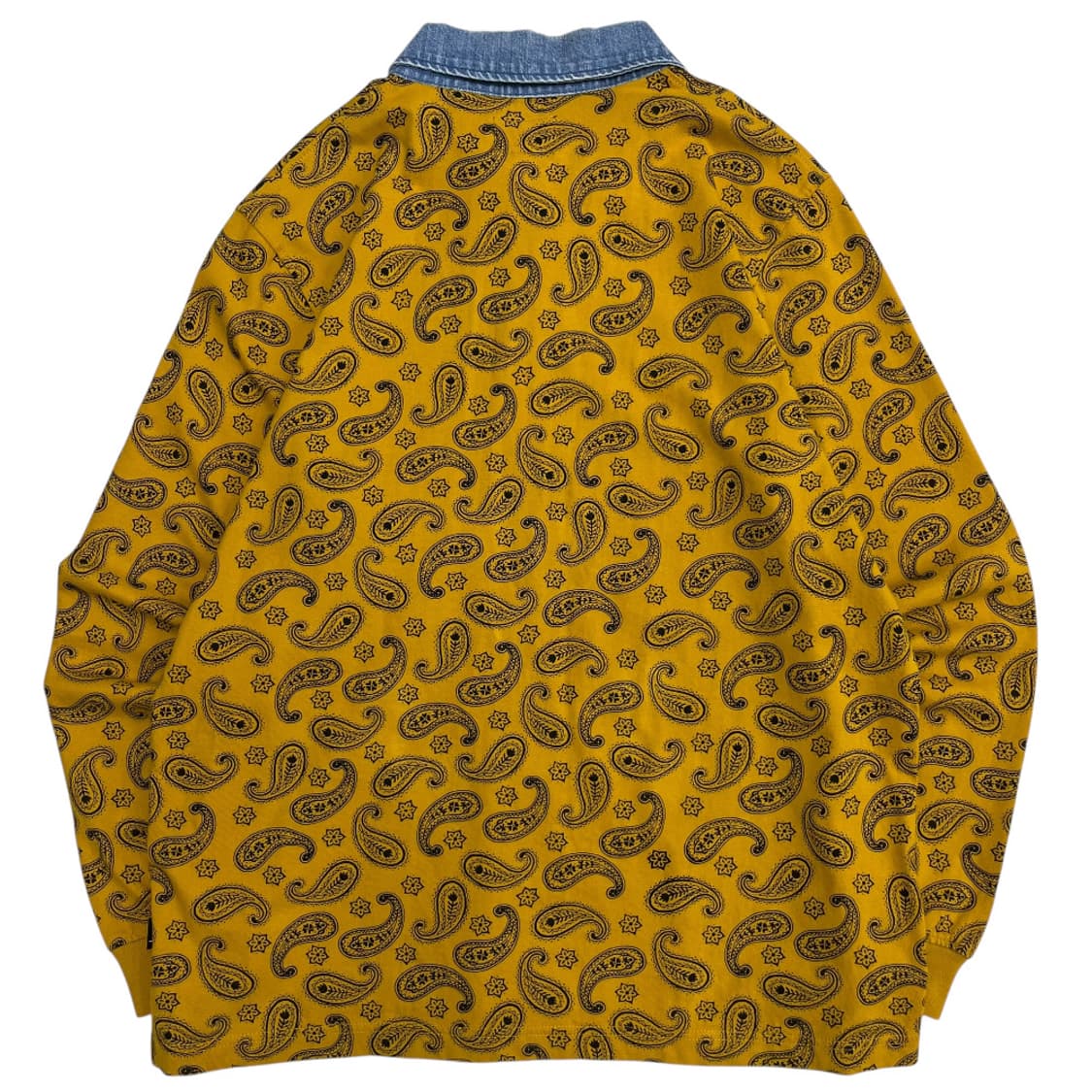 스투시 오리엔탈 프린팅 옐로우 데님 pk티 M 상품이미지3