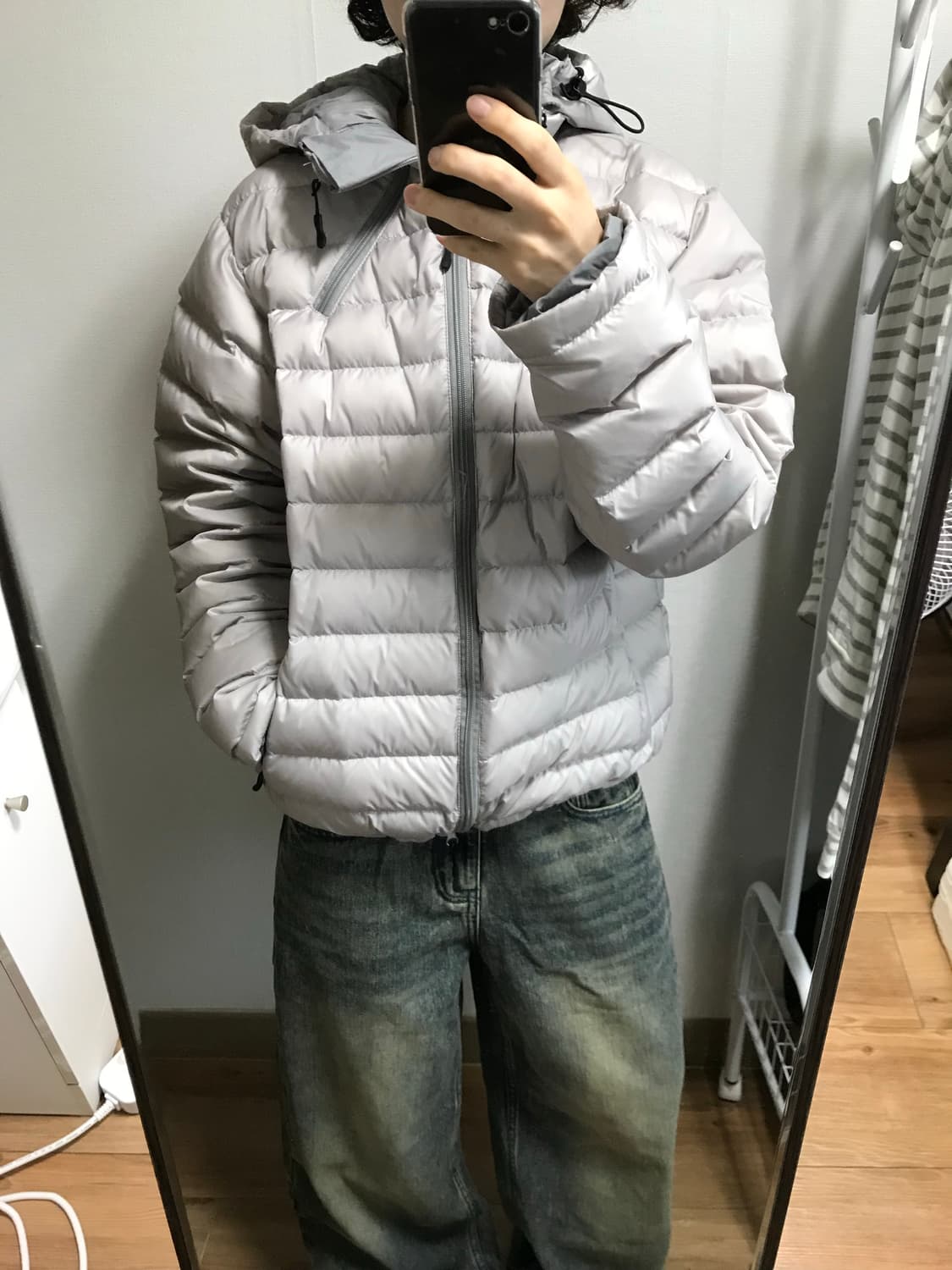 그레이 경량패딩 상품이미지5