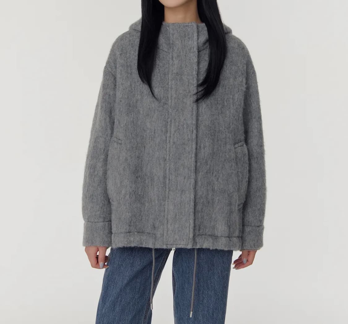 무신사 스탠다드 우먼즈 알파카 블렌드 후디드 쇼트 코트  상품이미지1