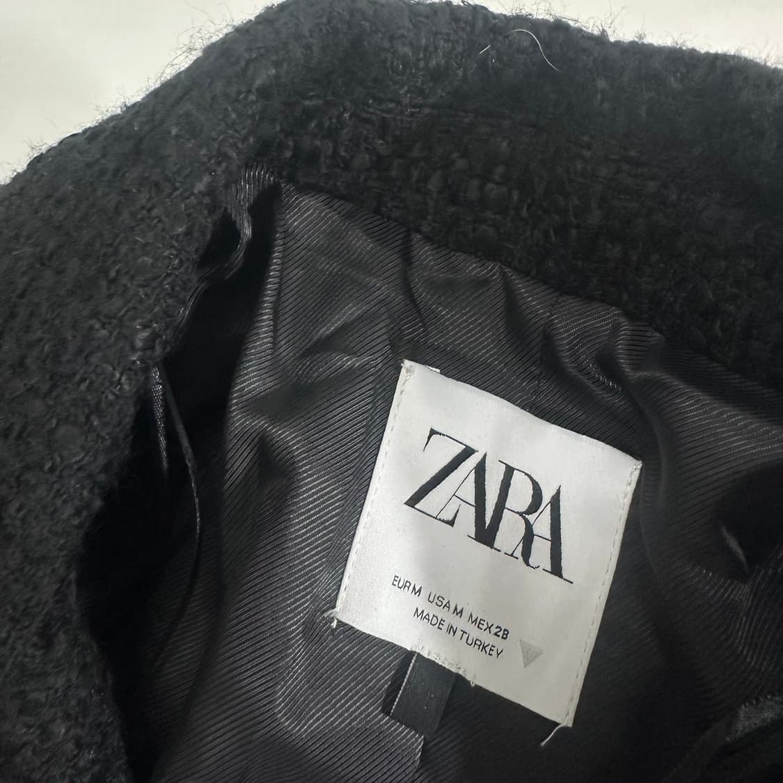 우먼M 자라 블랙 더블 크롭트위드자켓 상품이미지3