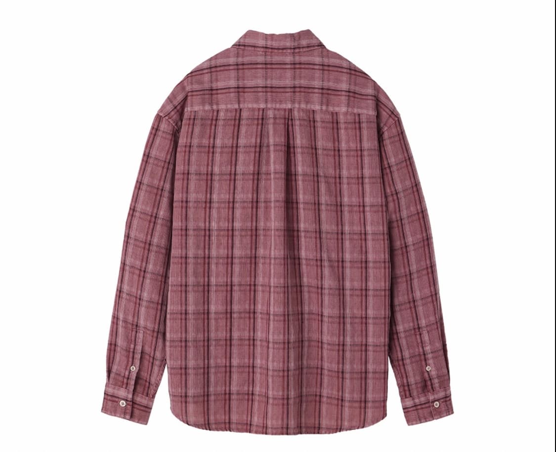 르아브 스트라이프 체크 셔츠 핑크 상품이미지2