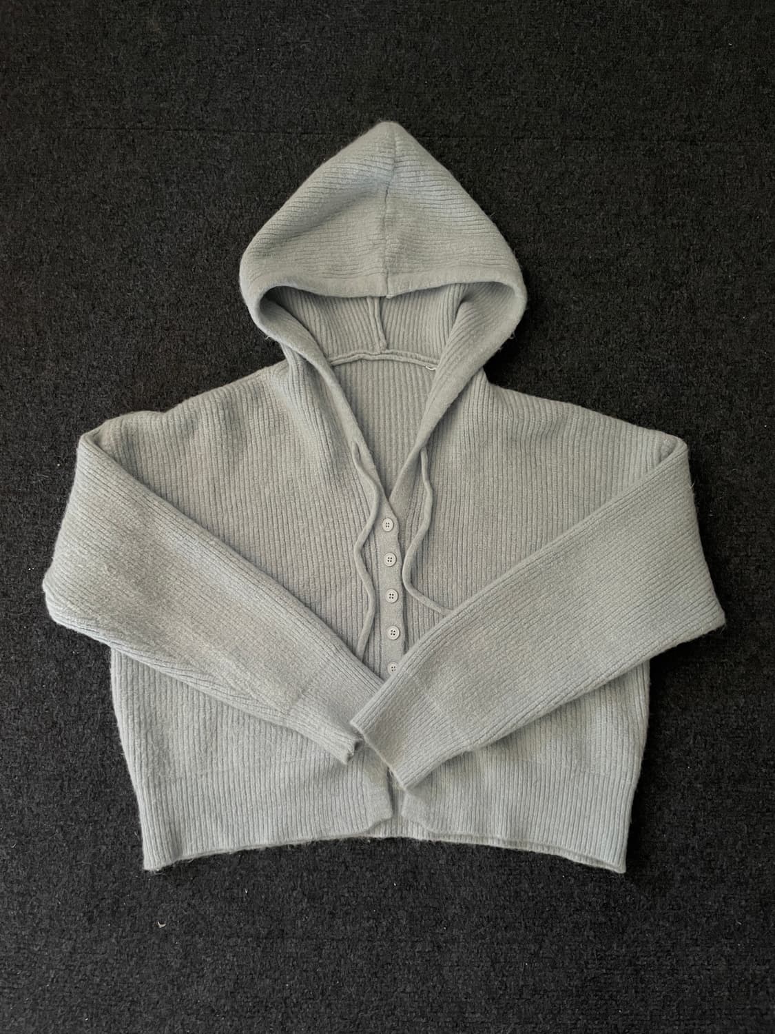 오버핏 니트 후드집업 상품이미지1