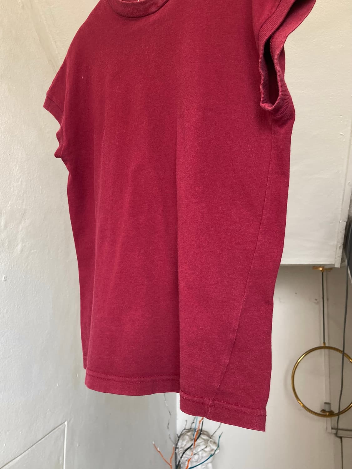 베이직 버건디 무지 반팔티 상품이미지3