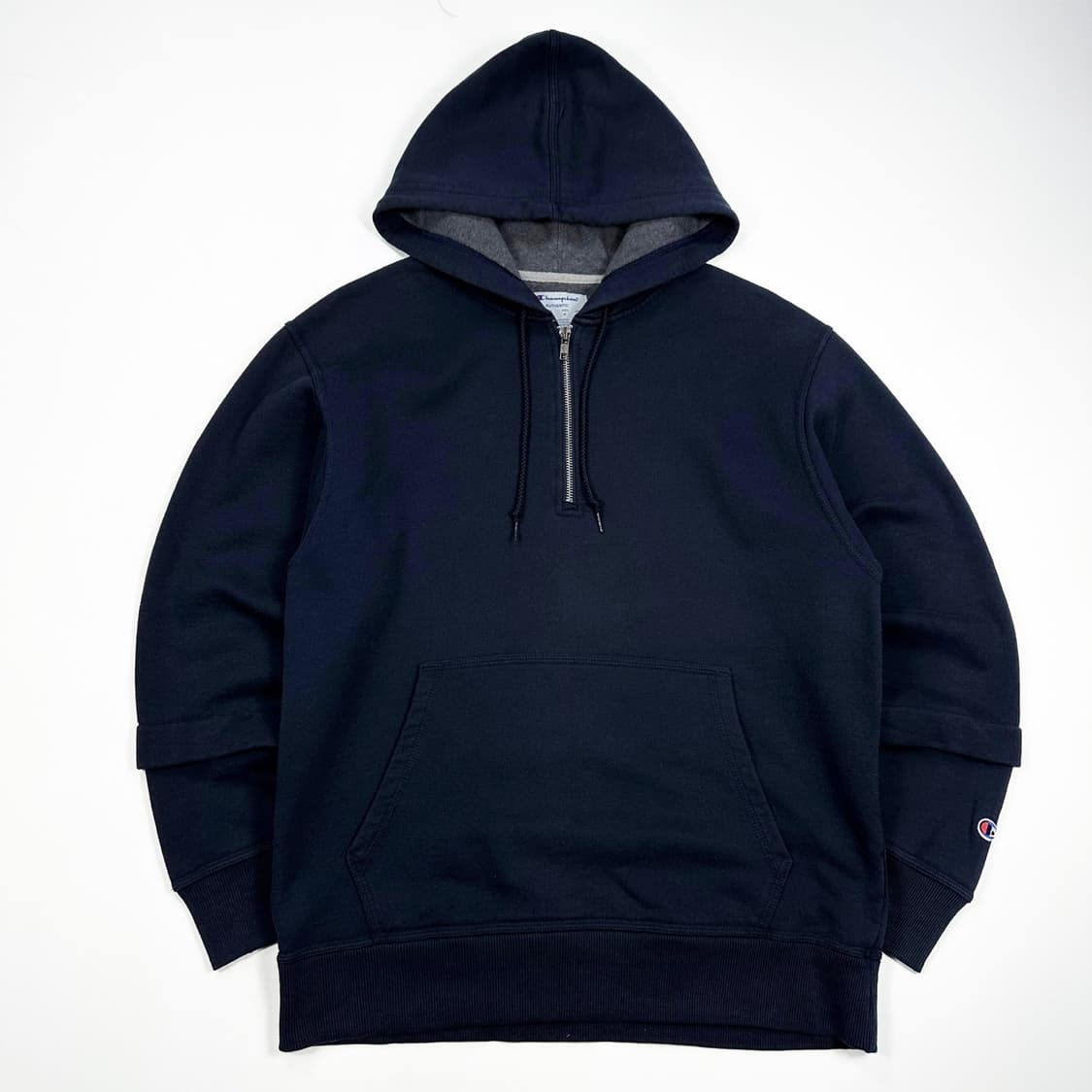 챔피온 어센틱 네이비 반집업 후드티 (XL) 상품이미지2