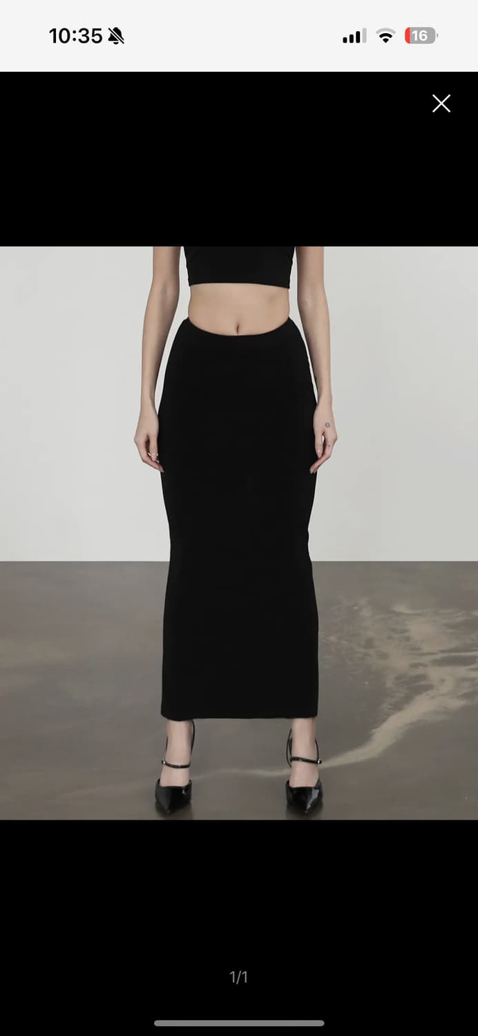 연말룩 배드블러드 워크샵 저지 맥시 스커트 블랙 상품이미지1