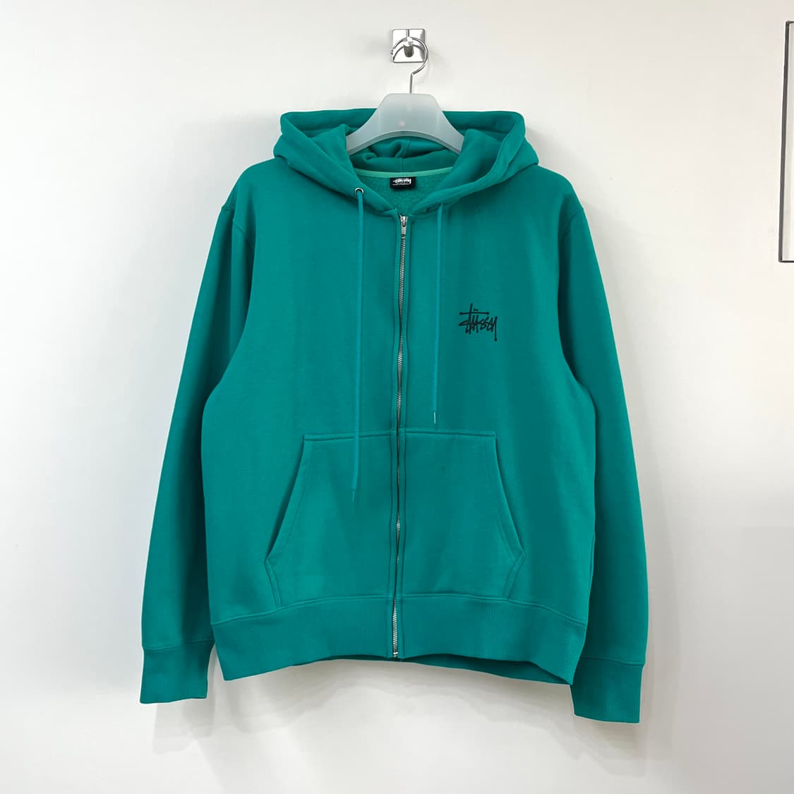 스투시 민트그린 기모안감 베이직 후드집업 상품이미지2