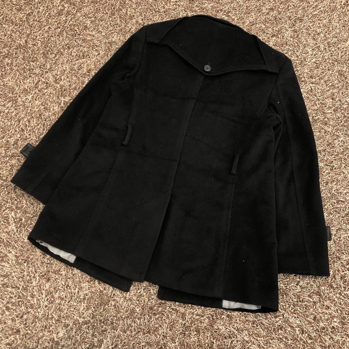 JASPER 울 블랙 더블 브레스트 피코트 상품이미지4