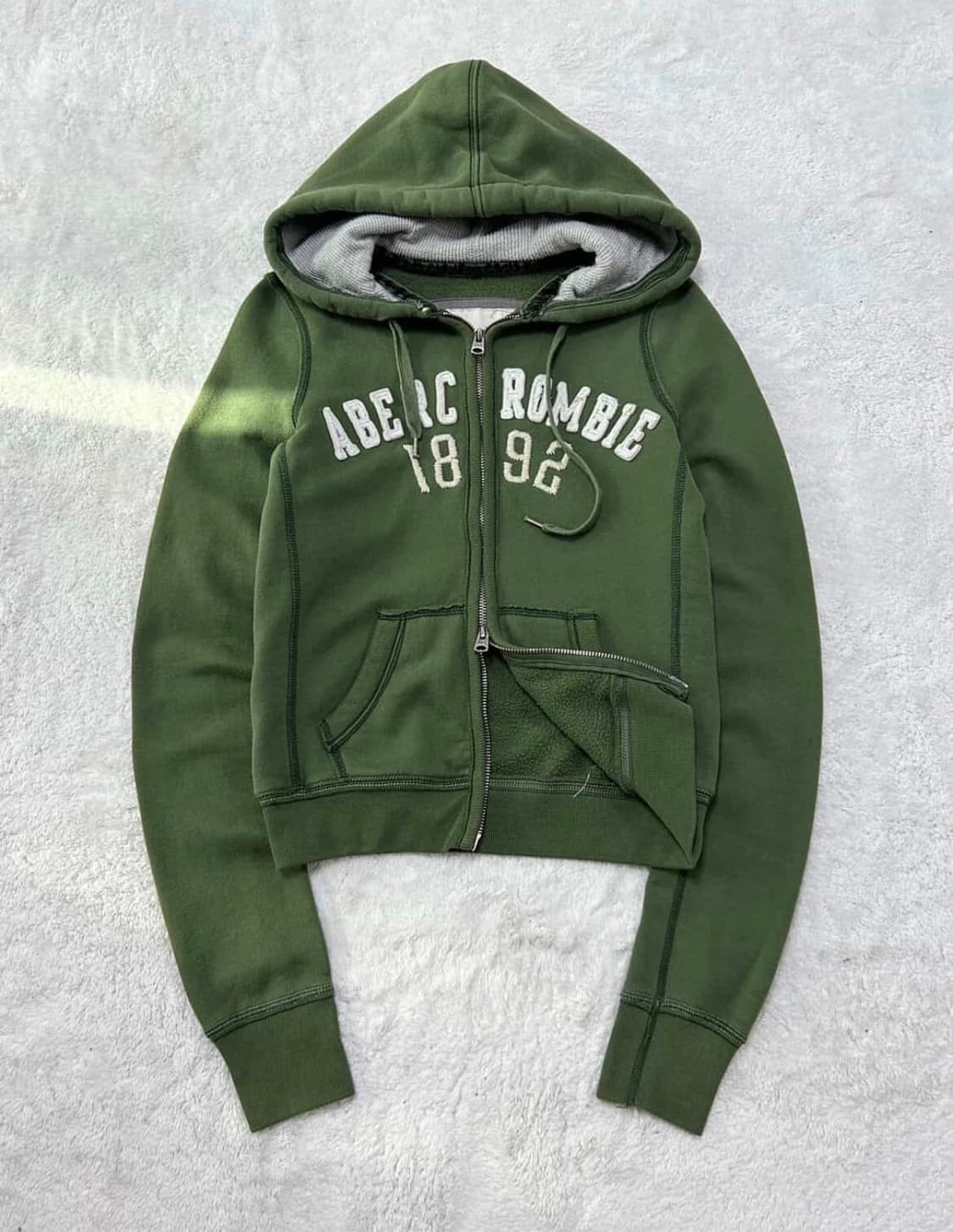 아베크롬비 빅로고 카키 투웨이 후드집업  상품이미지1