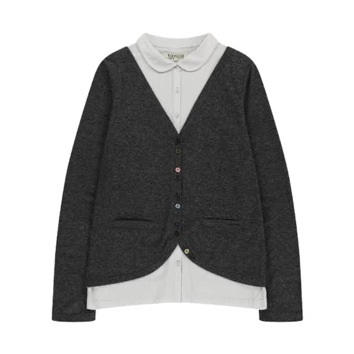 (1/새상품) 코이세이오 레이어드 셔츠 가디건 다크 그레이 상품이미지1