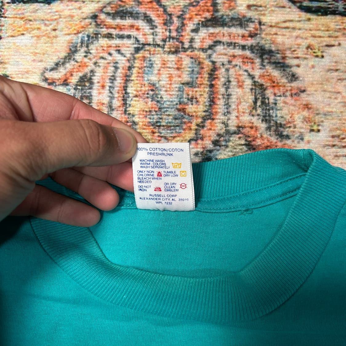 [M] 90s jerzees made in usa 낸시 홀터 프린팅 반팔 상품이미지5