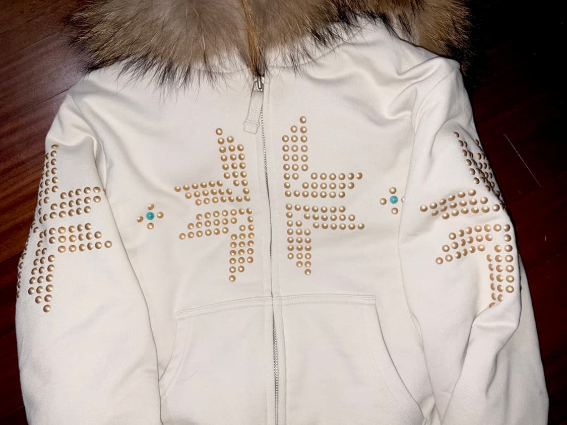 스컬프터 퍼 후드집업 화이트 홀리스터 아베크롬비 빈티지 퍼집업 상품이미지2