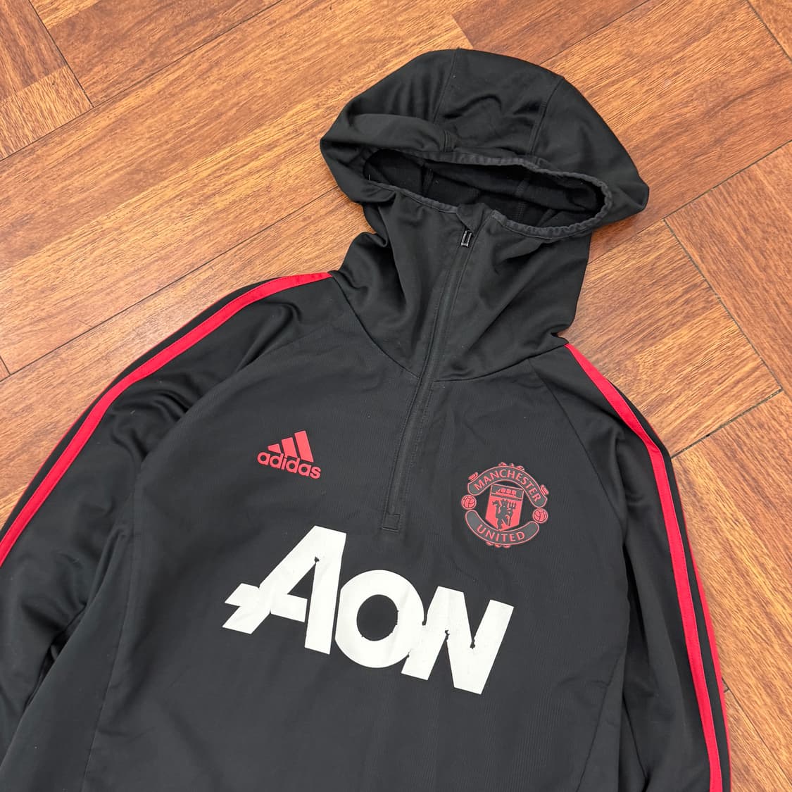 2XL 아디다스 맨체스터유나이티드 18-19시즌 트레이닝 후드 웜탑  상품이미지4