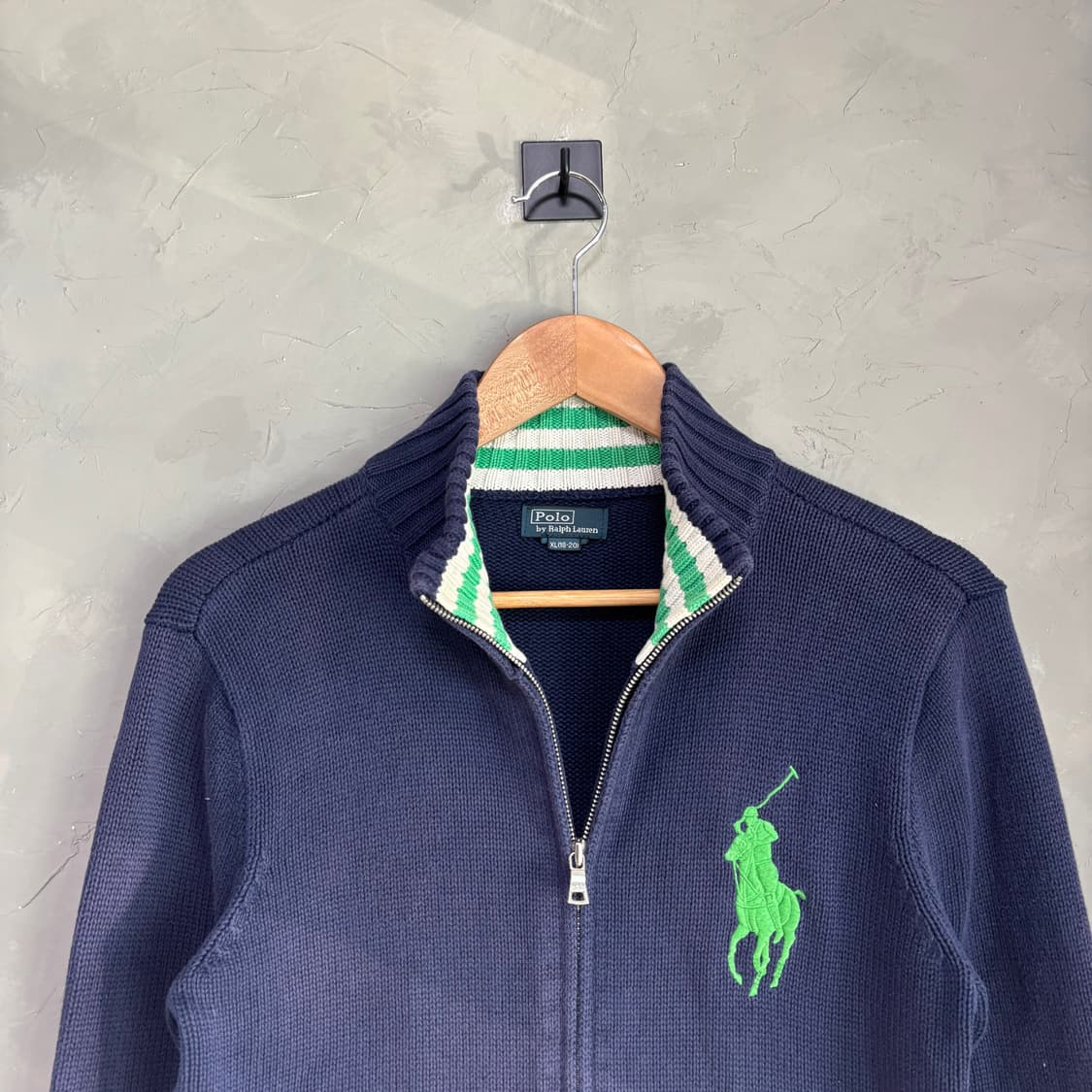 폴로 랄프로렌 니트 집업 네이비 상품이미지2