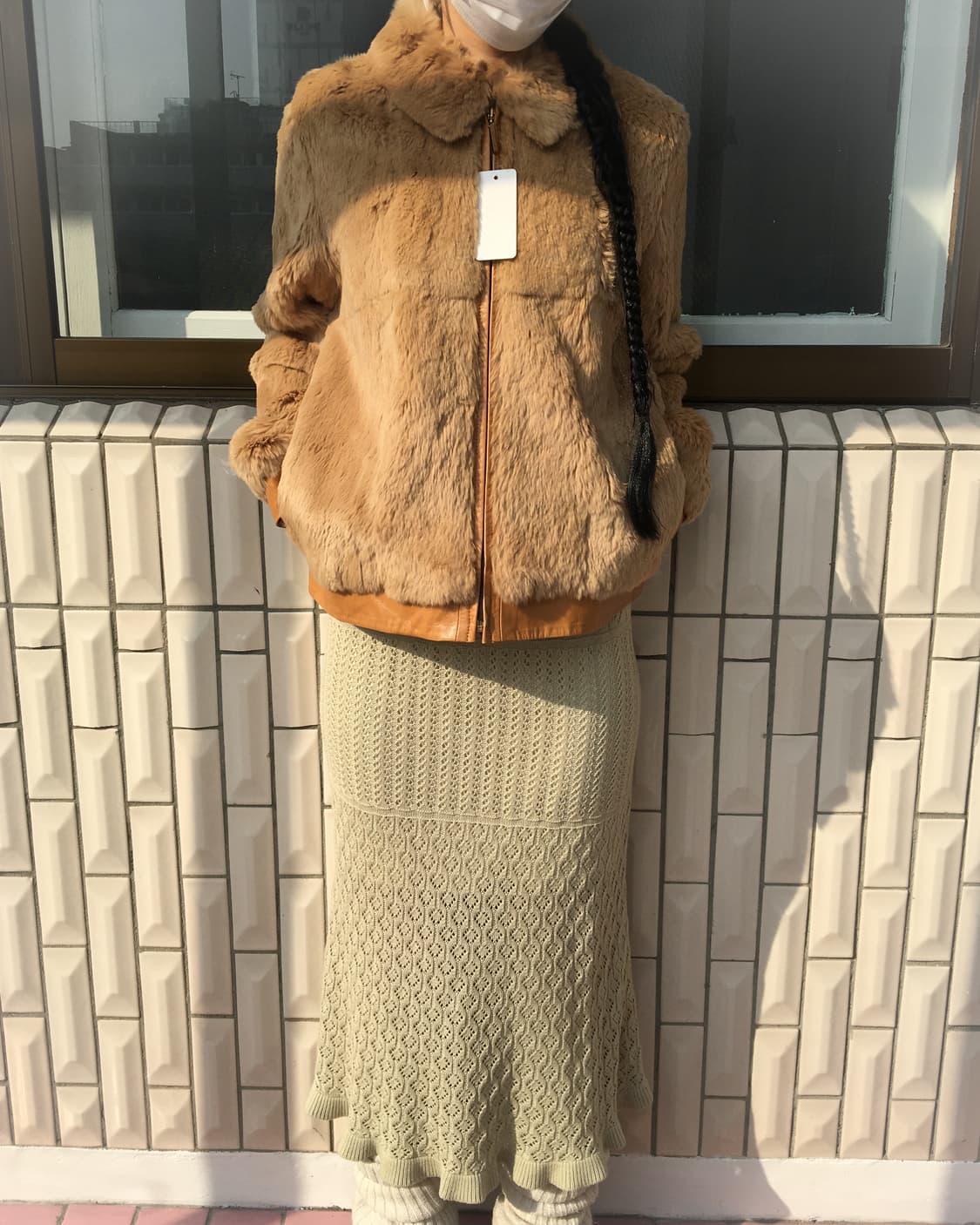 Rabbit fur zip up jacket 상품이미지1