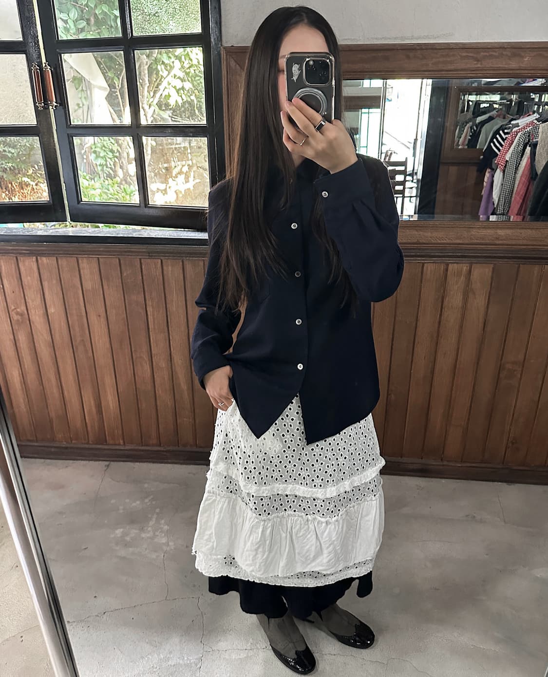 COMME DES CARCONS navy wool shirt 상품이미지2