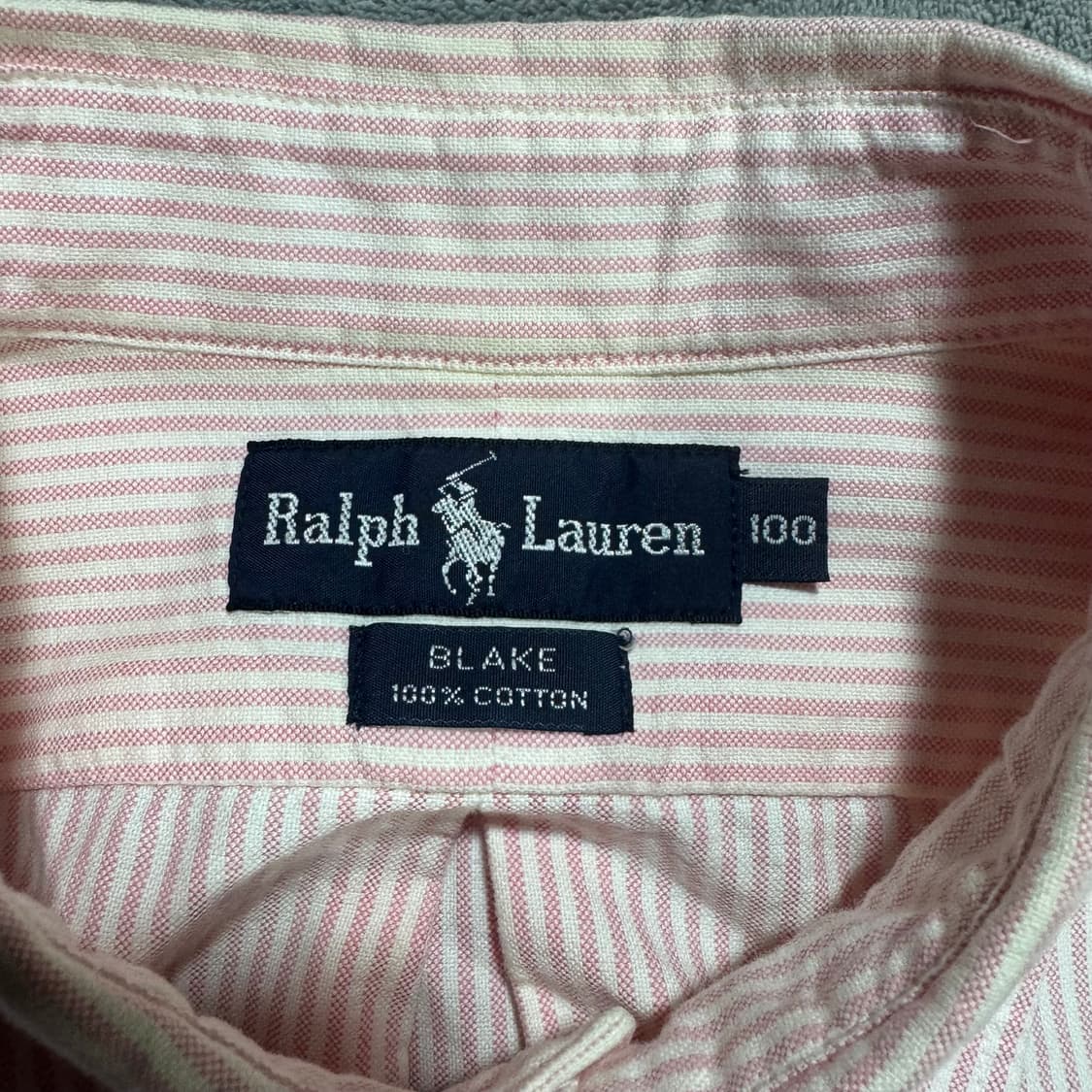 90s 폴로랄프로렌 두산생산 블레이크핏 핑크 반팔 셔츠 상품이미지3