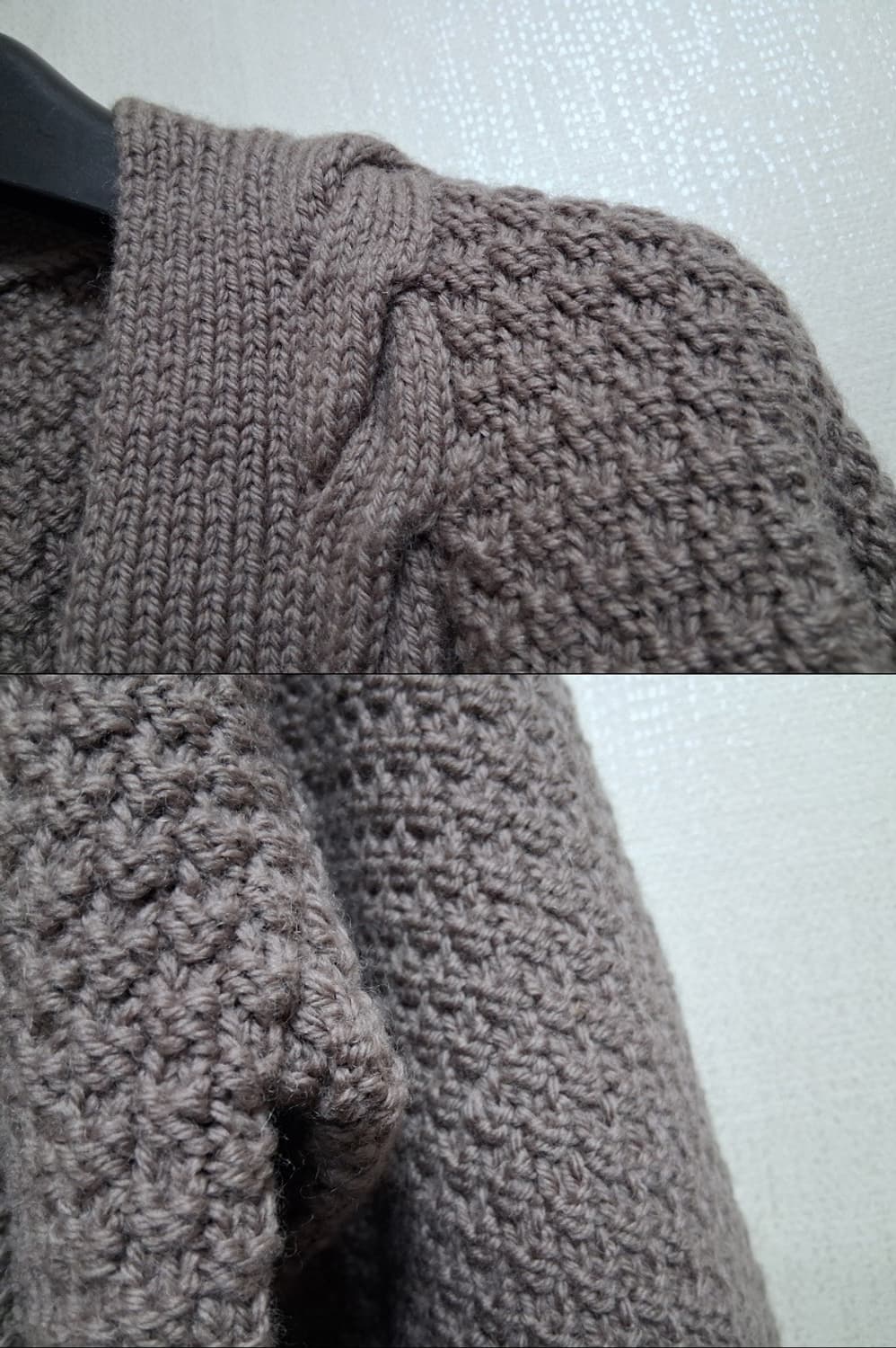 일본빈티지 핸드메이드 두툼한 울뜨게 스웨트가디건 입체 와플뜨게 88까지 상품이미지4