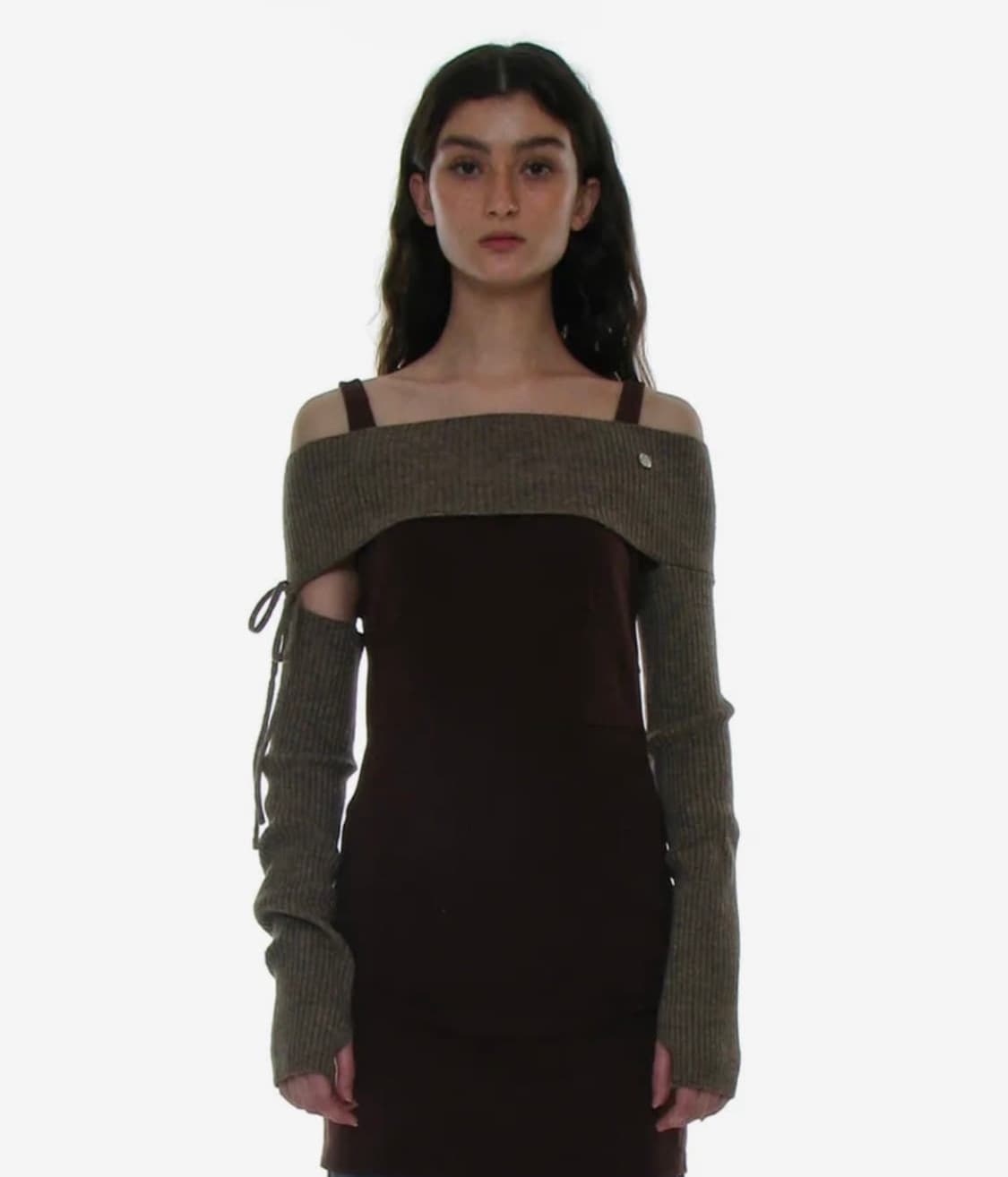 파르티멘토 우먼 언발란스드 니트 암 워머 탑 상품이미지1