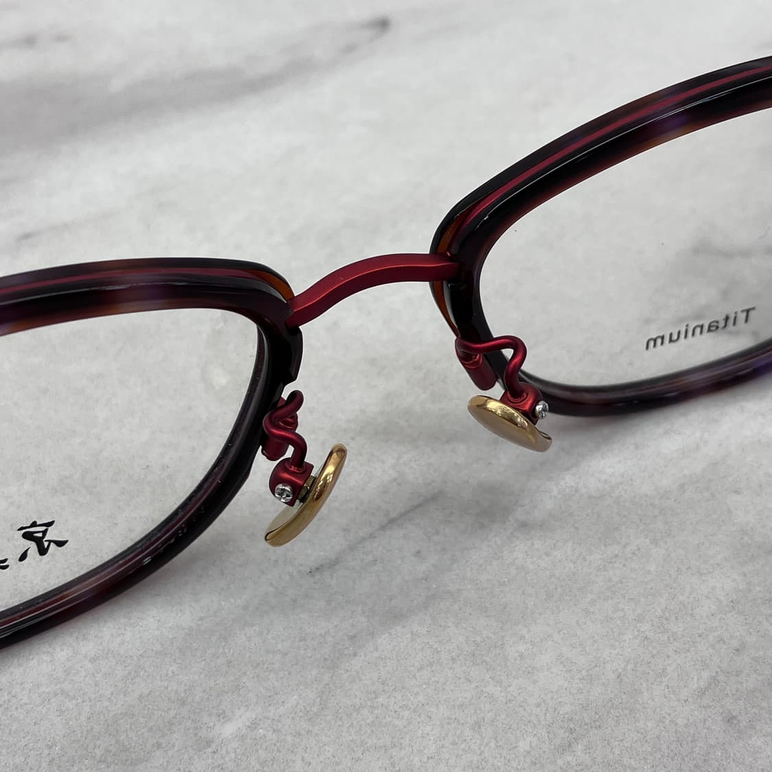 C28 경성 京城 오늘 레드 레오파드 솔텍스 캣아이 메탈 안경 상품이미지4