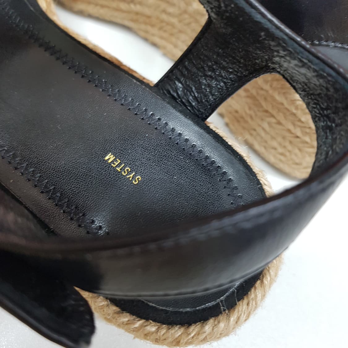 한섬 시스템 레더 에스파드류 웨지 스트랩 샌들 230사이즈 상품이미지5