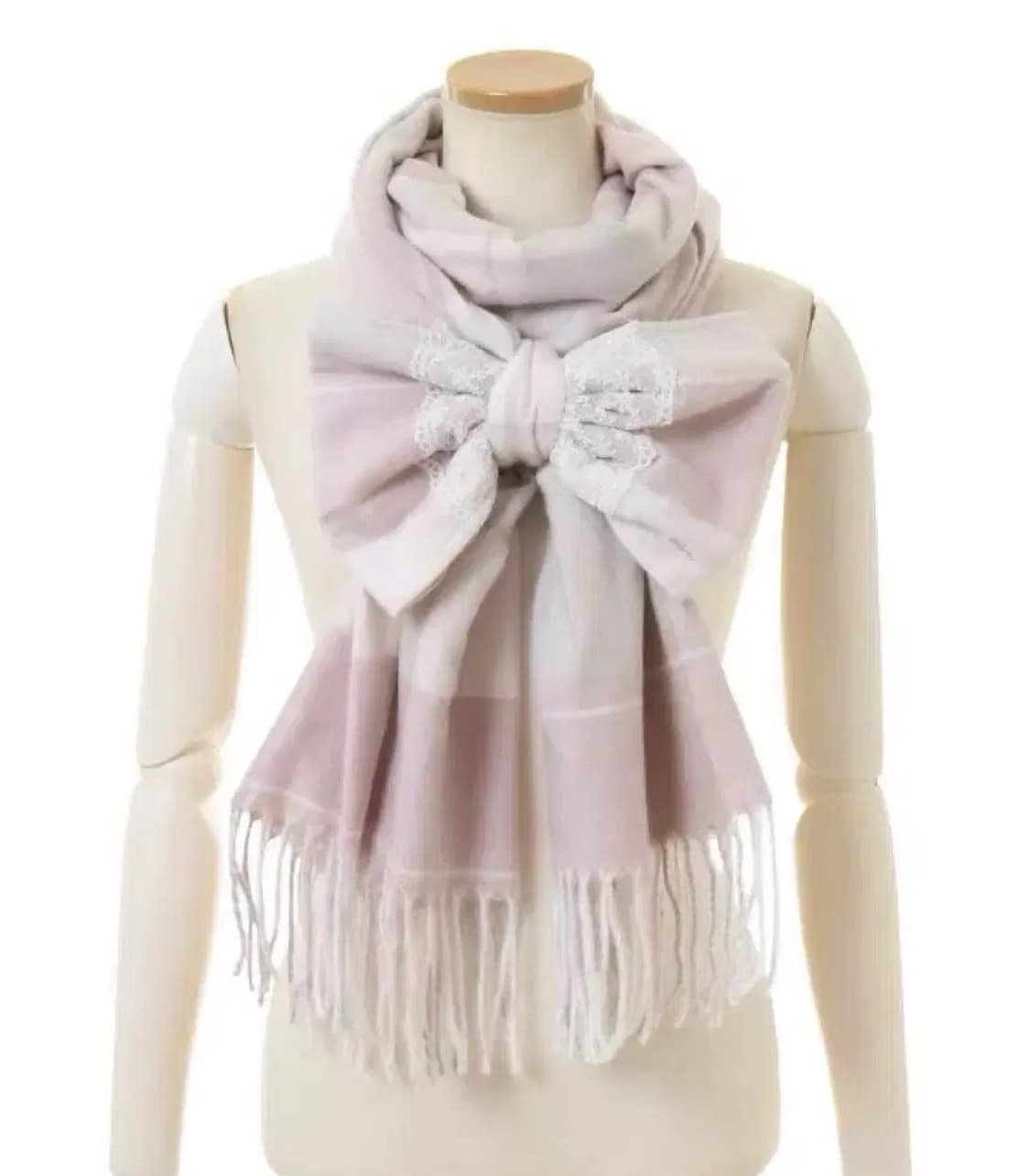 리즈리사 리본 목도리 핑크 상품이미지1