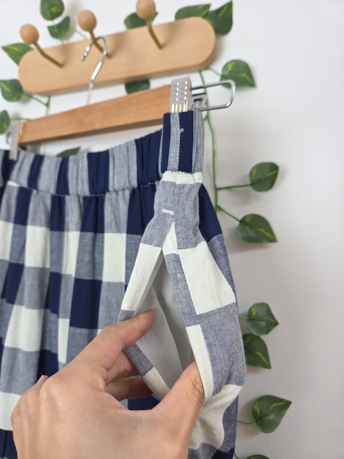 체크 캉캉 린넨 스커트 상품이미지5