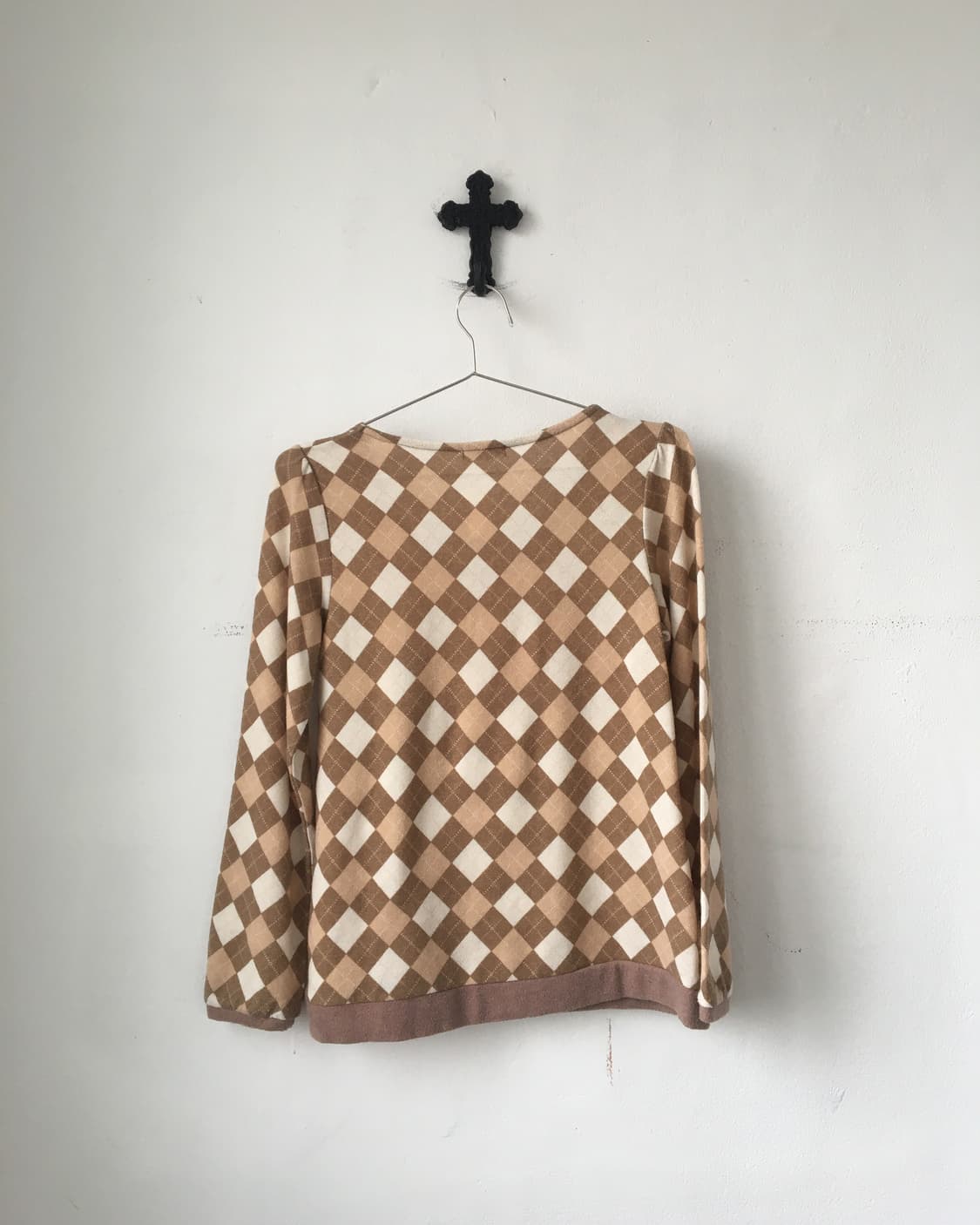 Lace point argyle pattern knit 상품이미지3