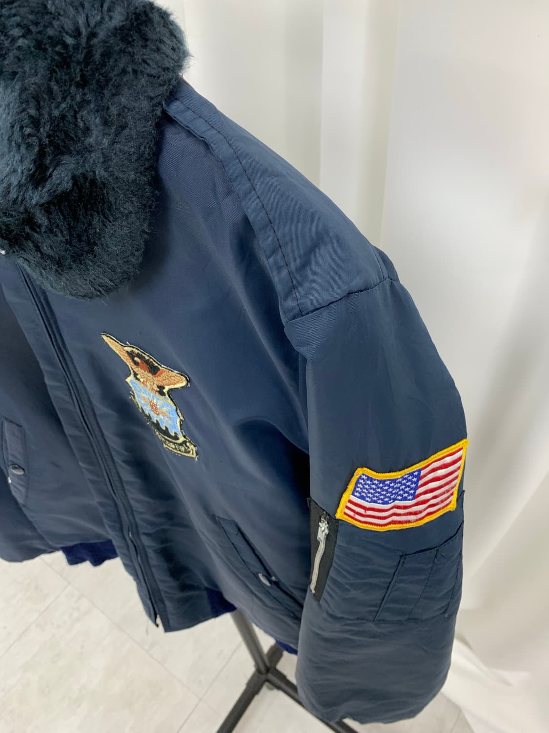 네이비 퍼 항공자켓  상품이미지4