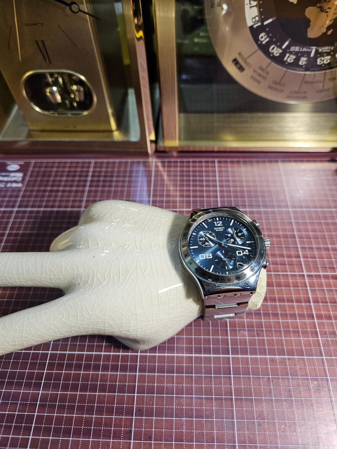 스와치 메탈 시계 크로노그래프 빈티지 메탈릭블루 상품이미지2
