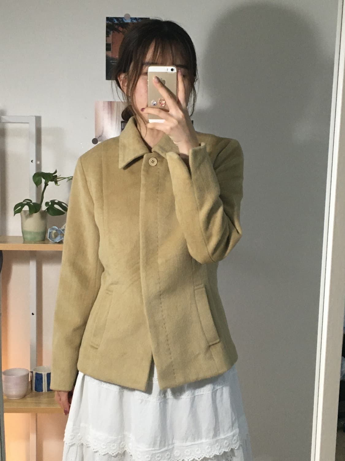 베이지 스티치 울 자켓 상품이미지2