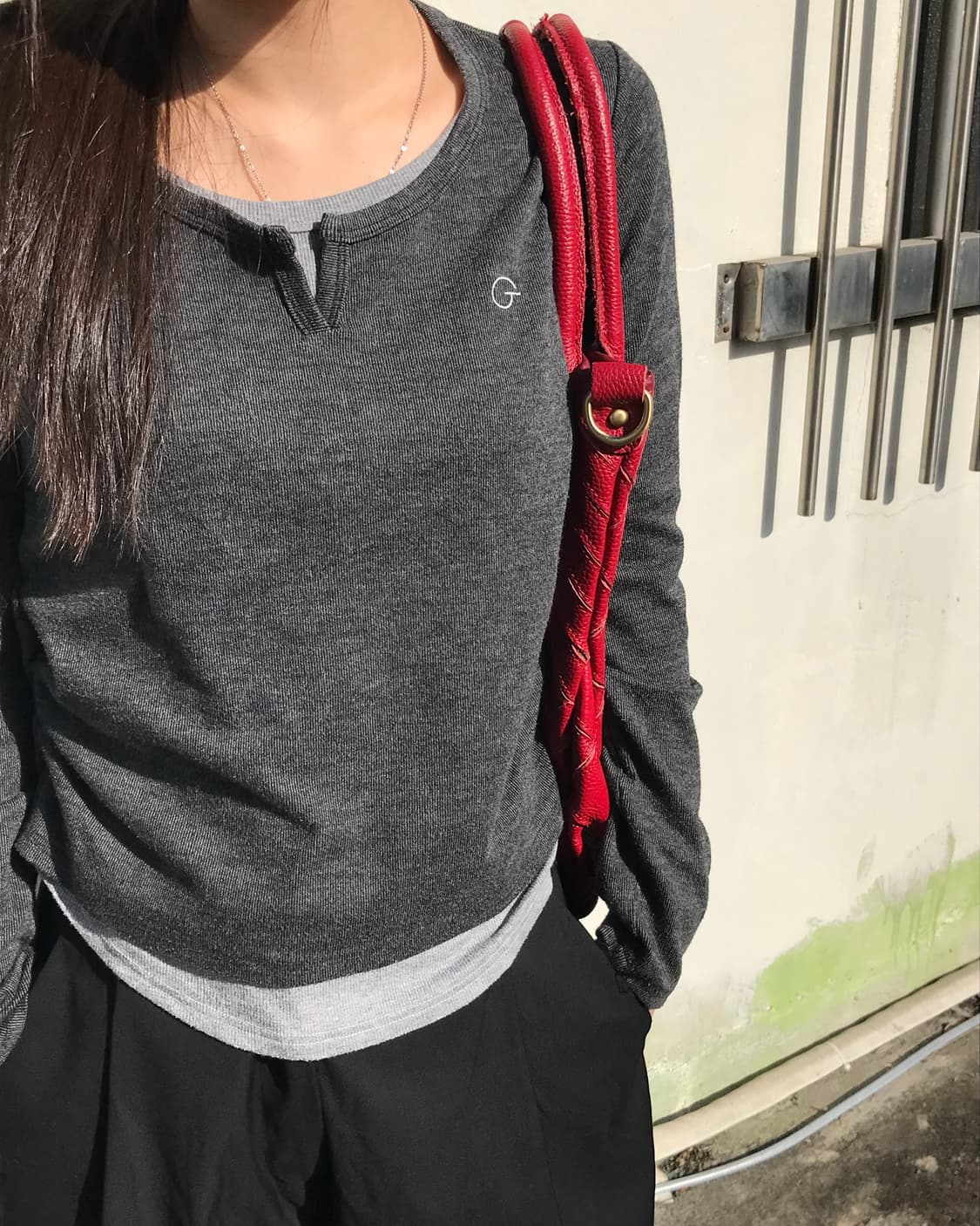 레드 다이아몬드 레더 토트백  상품이미지3