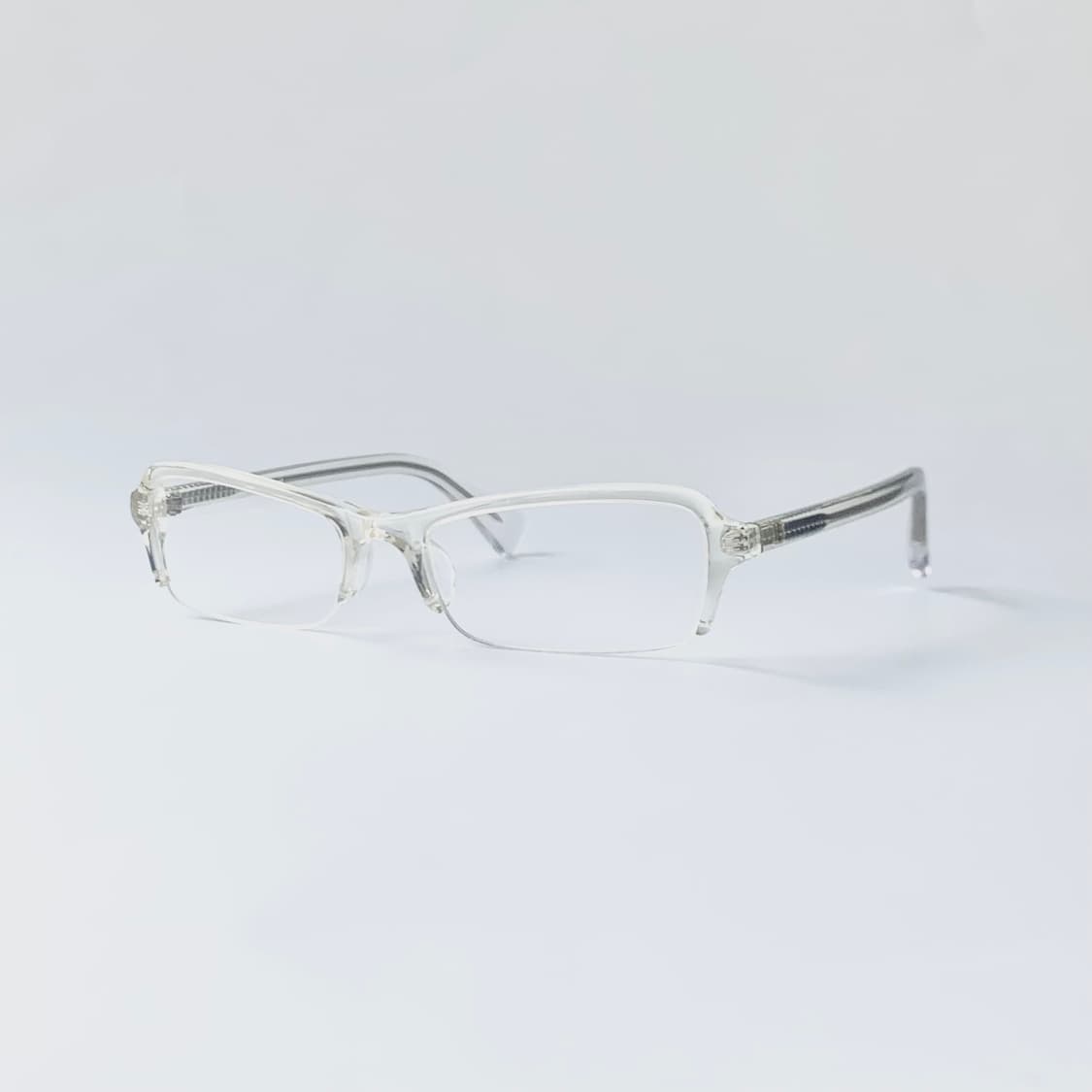 [픽키] Salvator Rosa 하프림 사각 안경 미니멀 투명 클리어 상품이미지1