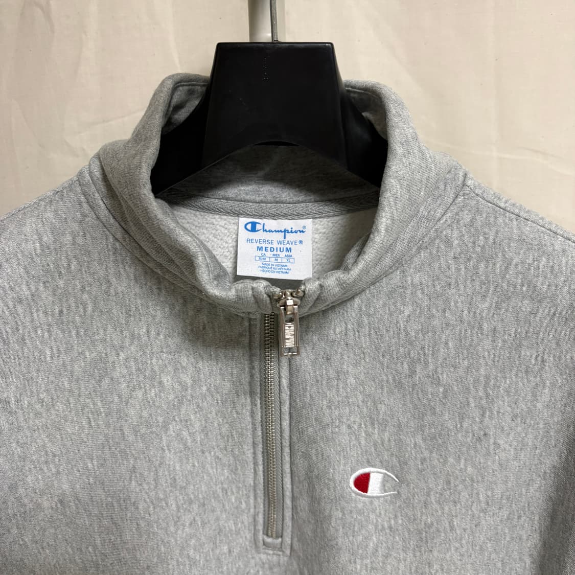 챔피온 리버스위브 하프집업 맨투맨 스웻셔츠 / 그레이, M 상품이미지4
