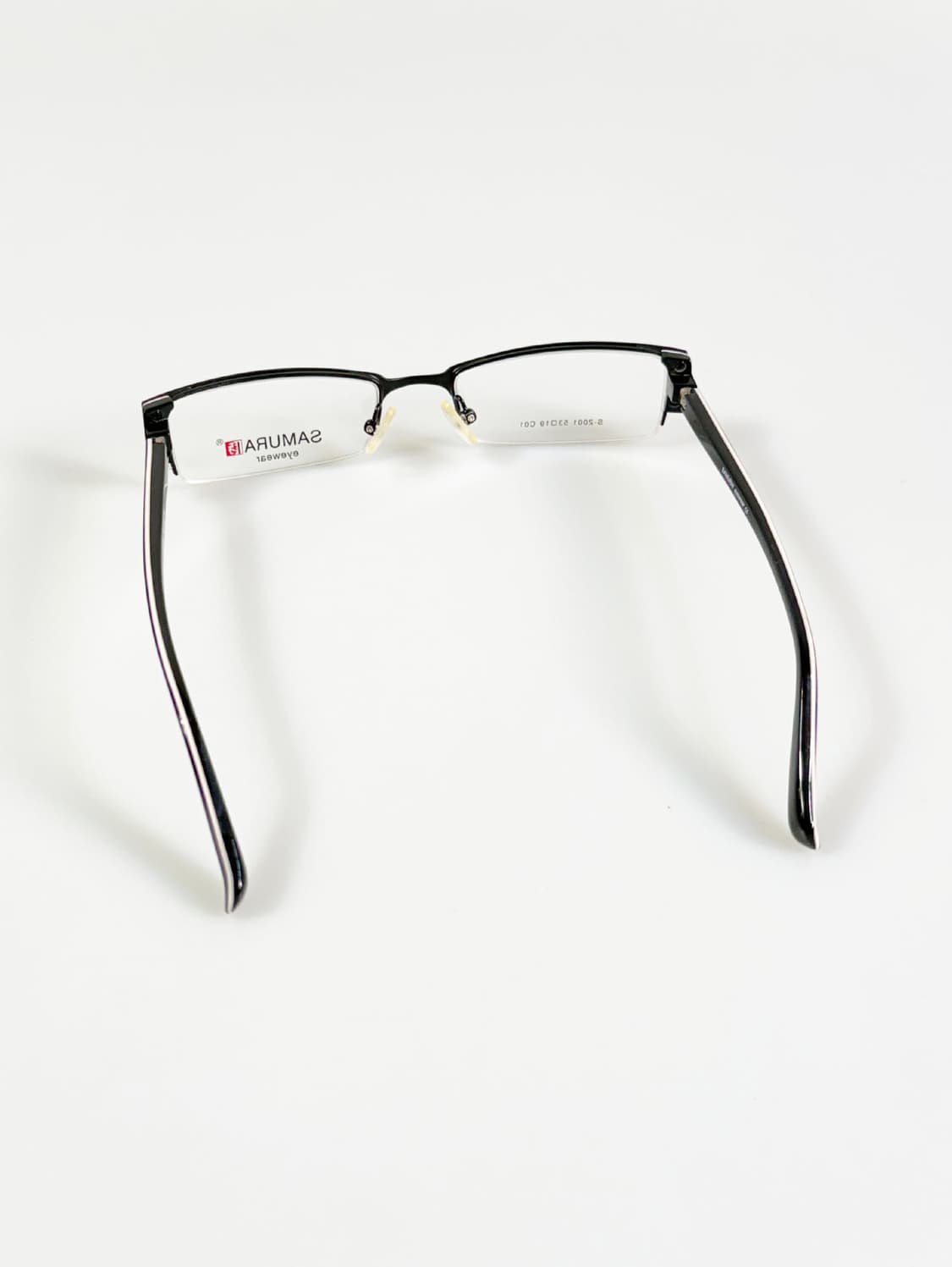 SAMURAI EYEWEAR 블랙 반무테 스퀘어 메탈 빈티지 안경 상품이미지5