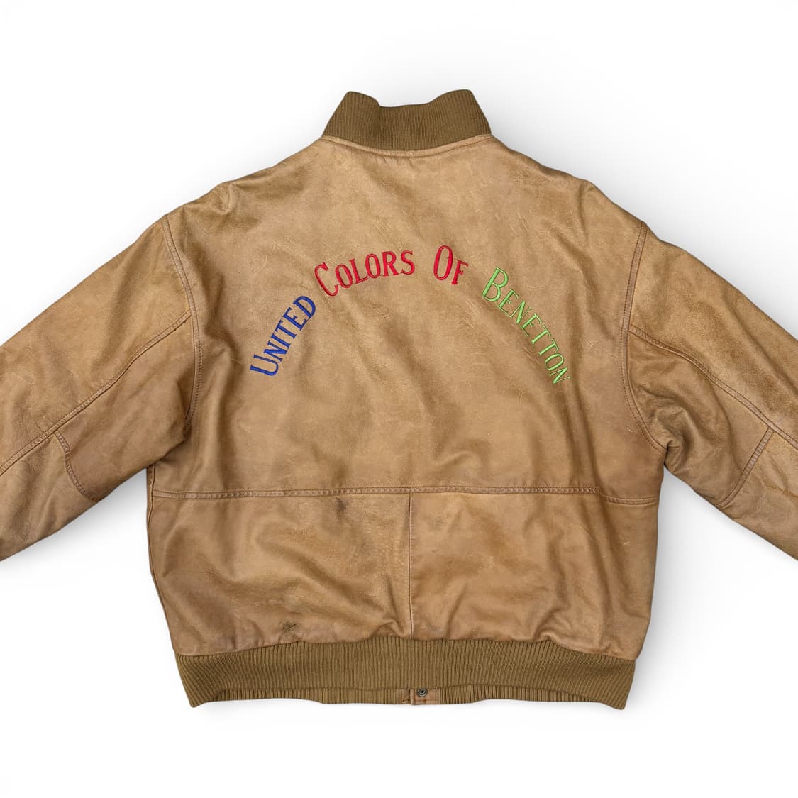 1991 베네통 레더 봄버 자켓 상품이미지3