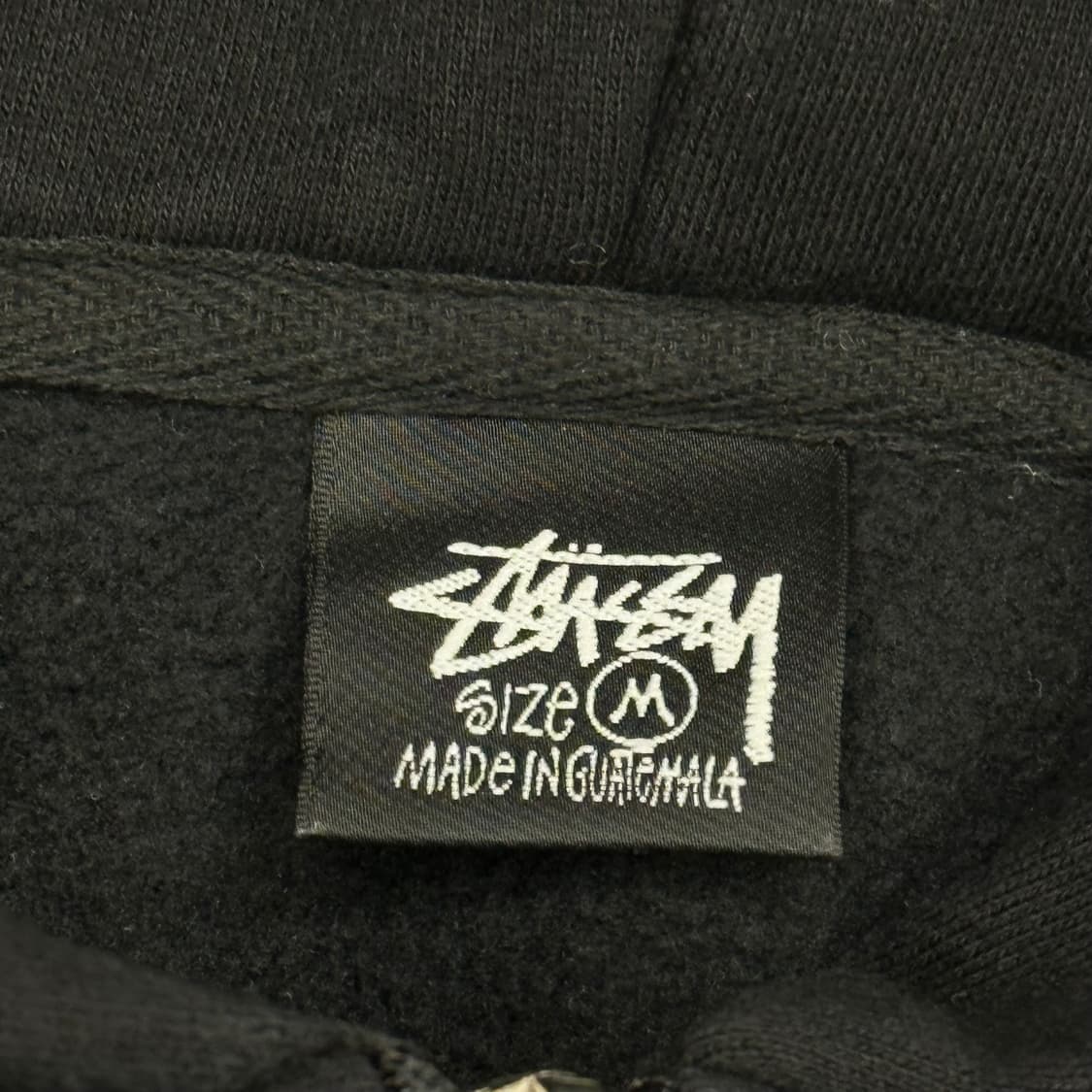 M 스투시 빅로고 블랙 기모 후드 집업 상품이미지4