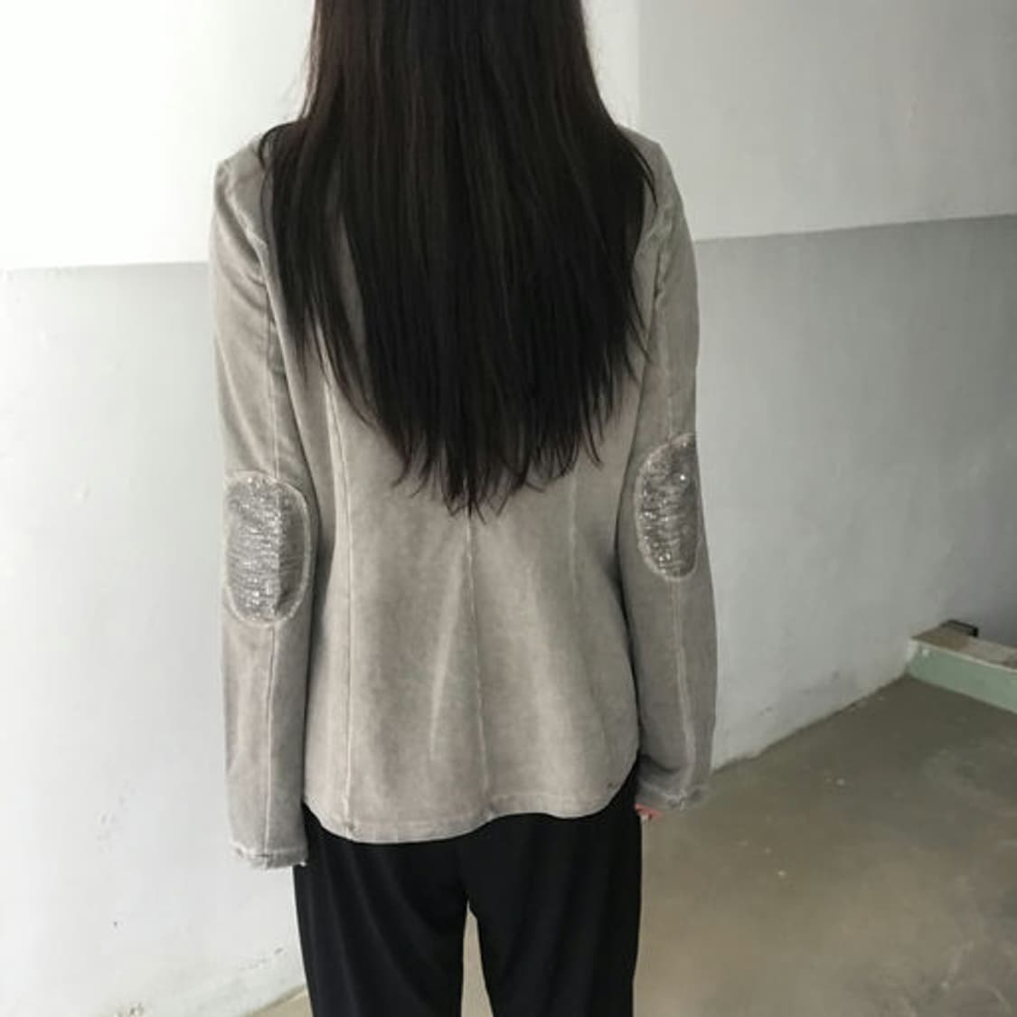 빈티지 칼라 스팽글 디테일 엘보우 패치 코튼 자켓 상품이미지9