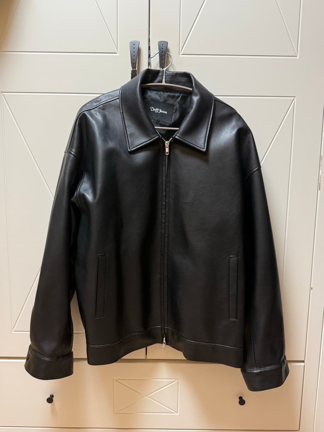 도프제이슨 오버핏 비건레더 싱글 자켓 L 상품이미지4