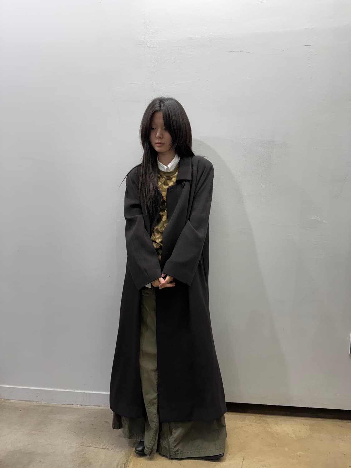 빈티지 미니멀 맥시 코트 상품이미지1