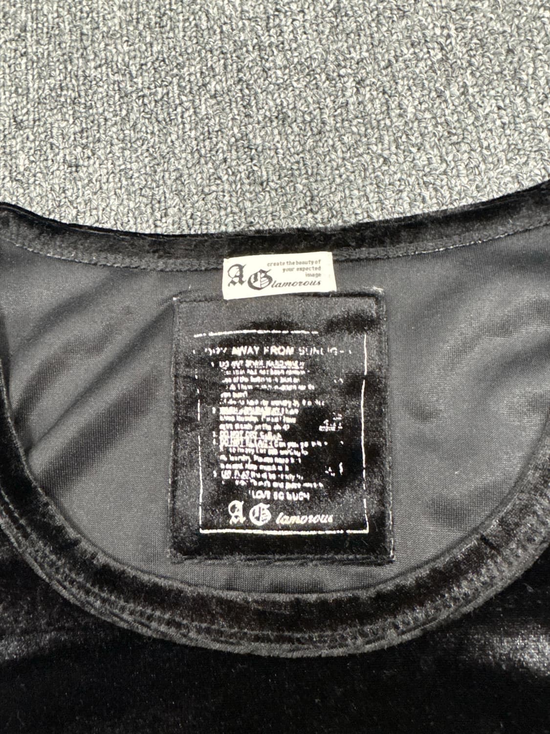 38)Japanese vintage 여성 빈티지 레터링 벨벳 롱슬리브 상품이미지5