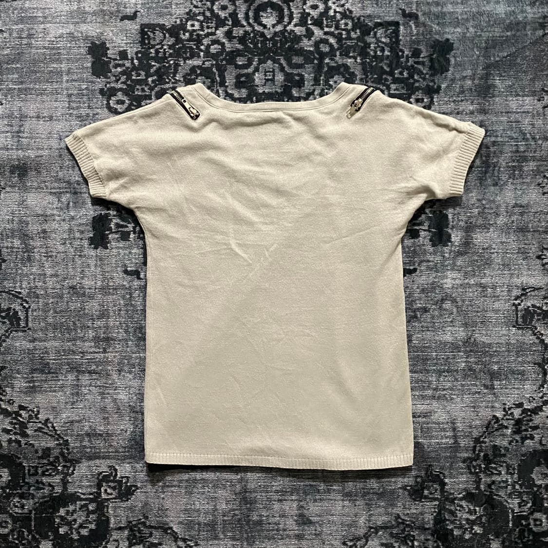 Zipper Detail Skull Punk T-Shirt 상품이미지2