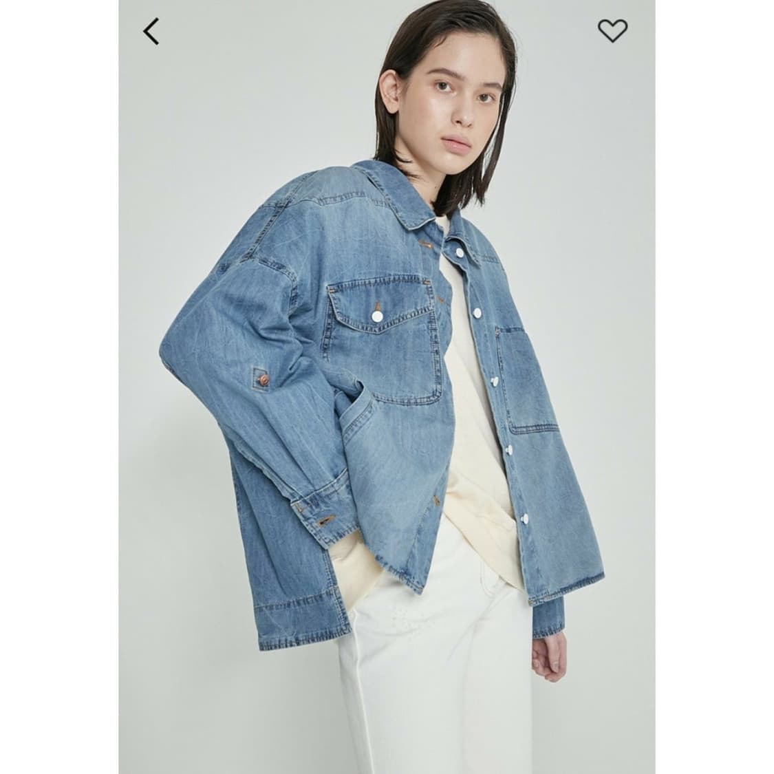 시스템 슬릿 헴 데님 셔츠 자켓 상품이미지1