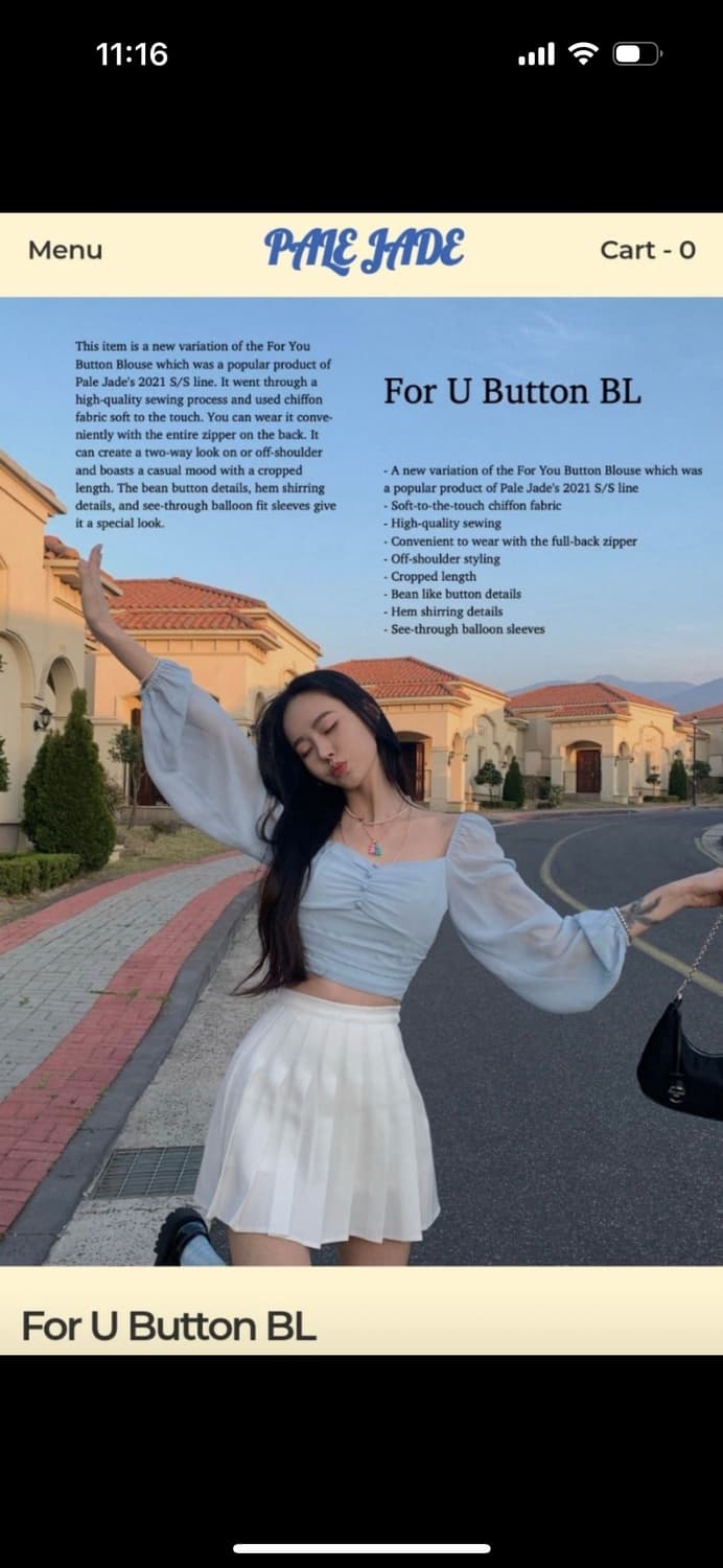 페일제이드 포유 버튼 블라우스 블랙 상품이미지3