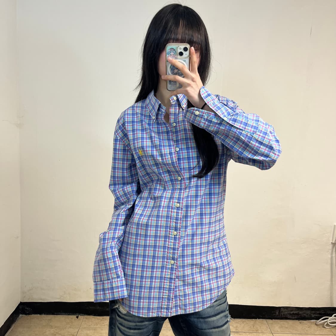 Polo blue check shirt 상품이미지1