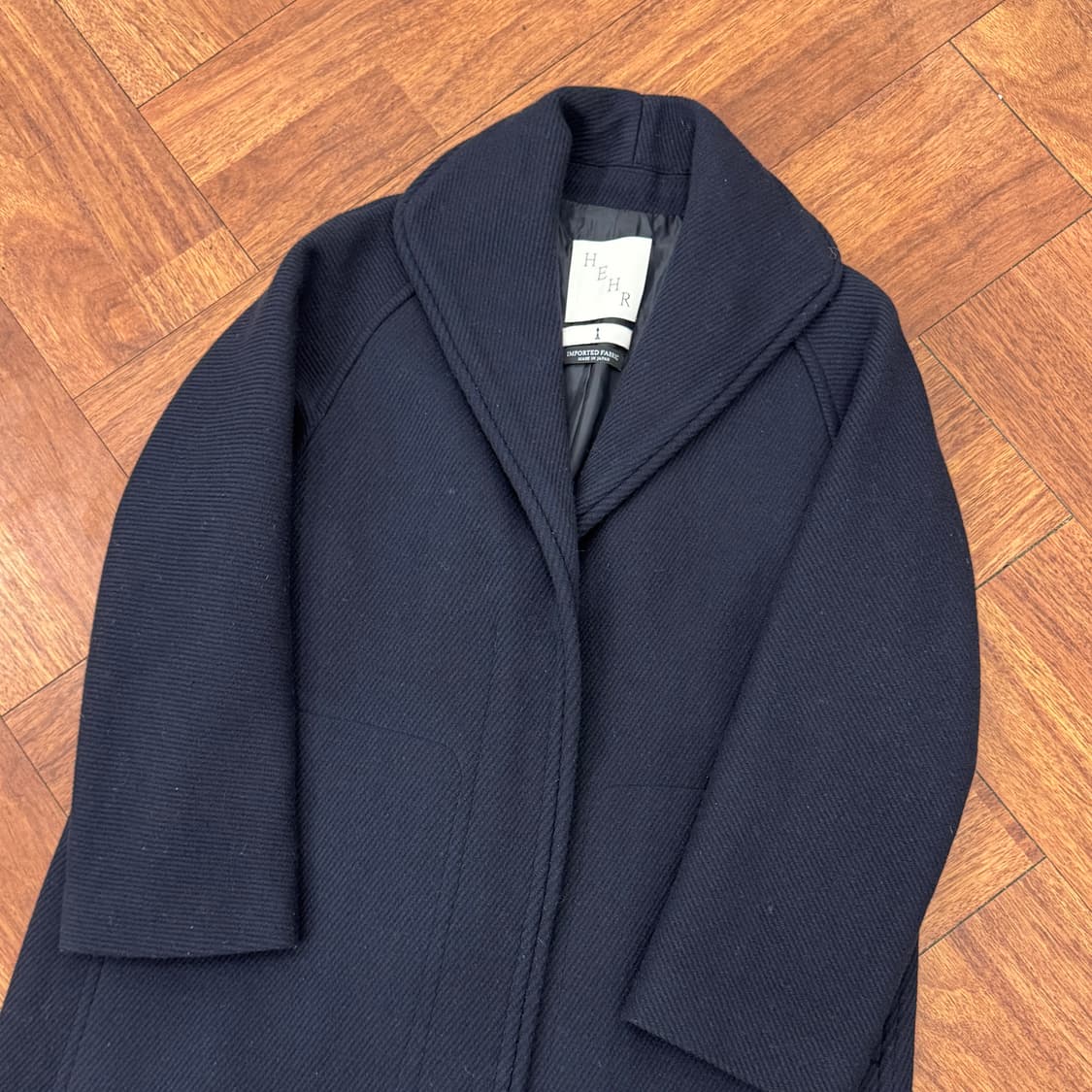 FREE 여성용 HEHR 재팬 패브릭 네이비 코트  상품이미지4