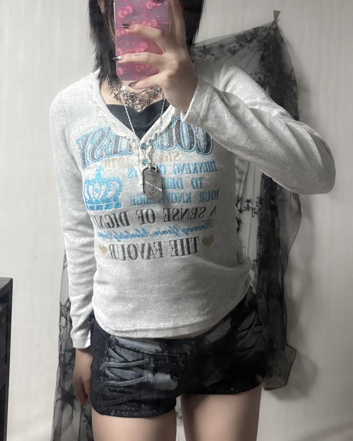 y2k 레터링 포인트 롱슬리브  상품이미지2