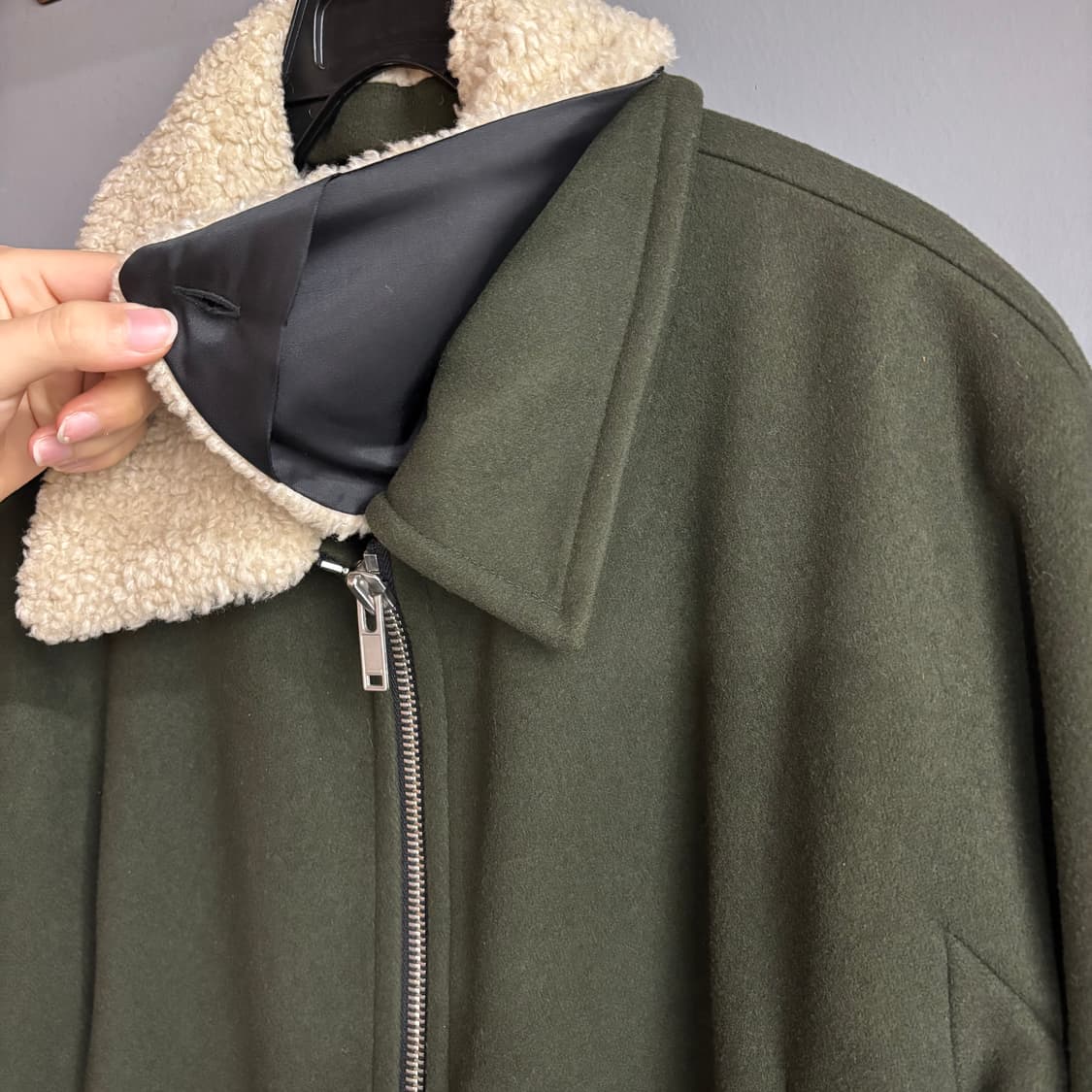 Theory띠어리 뽀글이 퍼 카라 집업 코트 자켓 상품이미지6